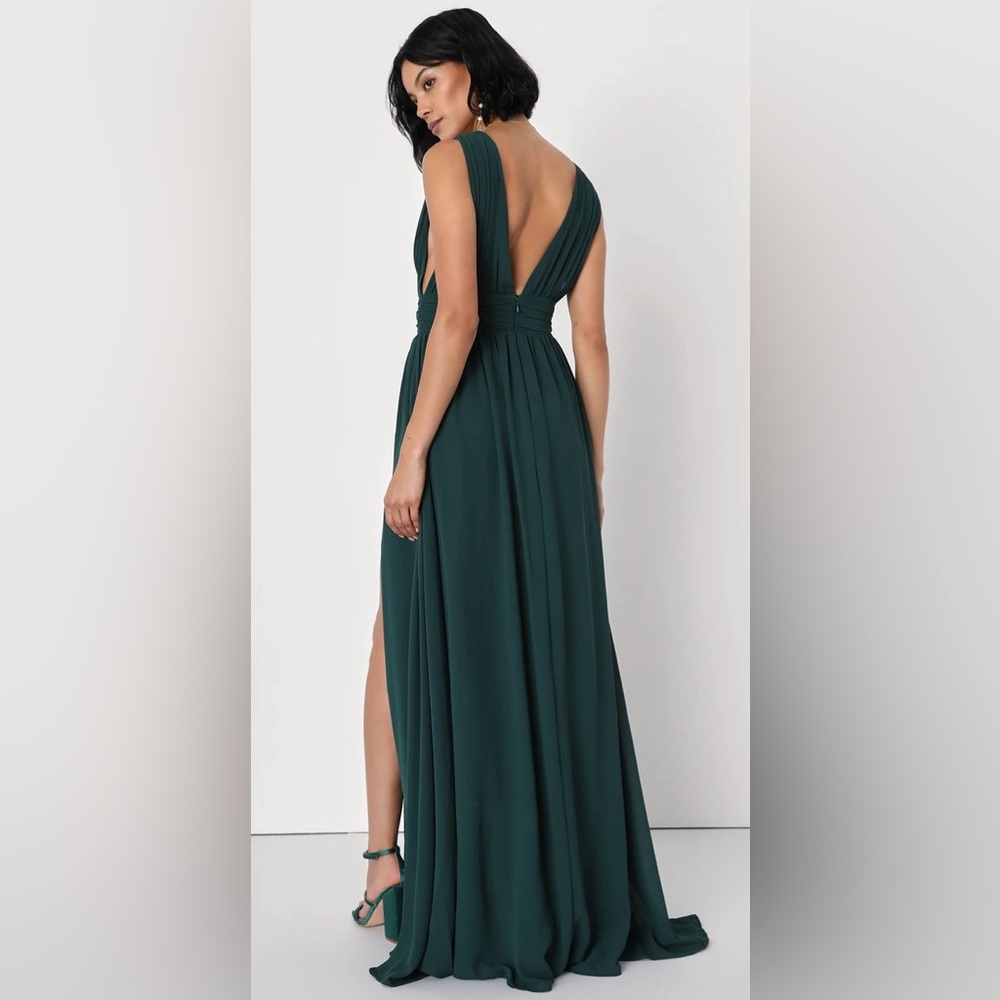 Lulu’s Heavenly Hues Forest Green Maxi Dress Size XS